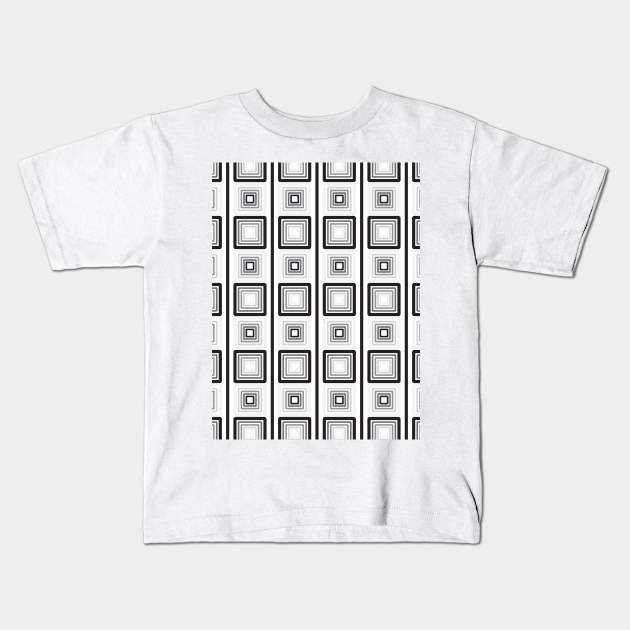 Square Geometric Pattern Kids T-Shirt by zarya_kiqo